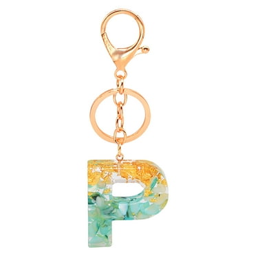Personalized Resin Translucent Keychain Key Rings with Clip Creative Letter Color Pendant Lanyard Rings and Clips Keychain