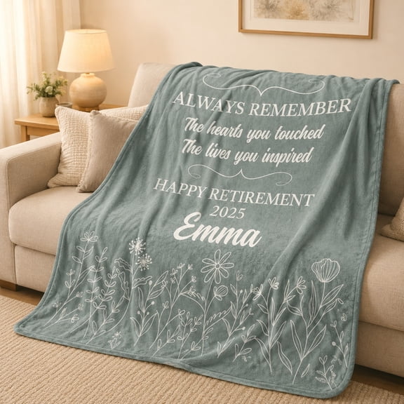 Personalized Retirement Fleece Blanket, Custom Name Date Gift, 280 GSM Polyester Throw, 3D Print, 30x40 to 60x80 in