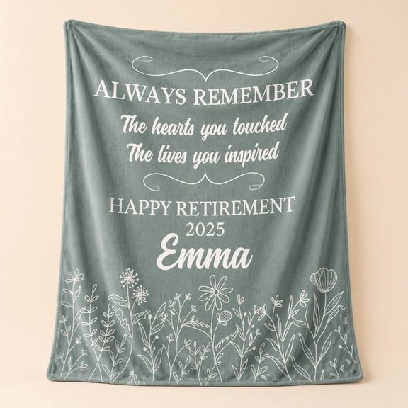 Personalized Retirement Fleece Blanket, Custom Name Date Gift, 280 GSM Polyester Throw, 3D Print, 30x40 to 60x80 in