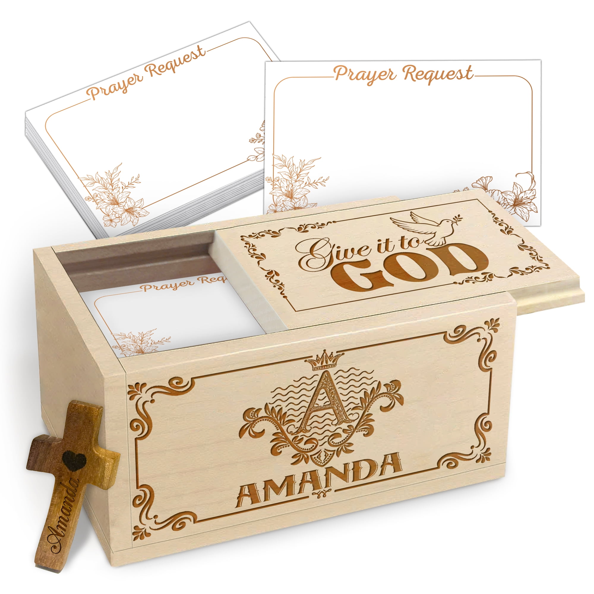 Personalized Retirement Prayer Box, Custom Name and Year Maple Wood