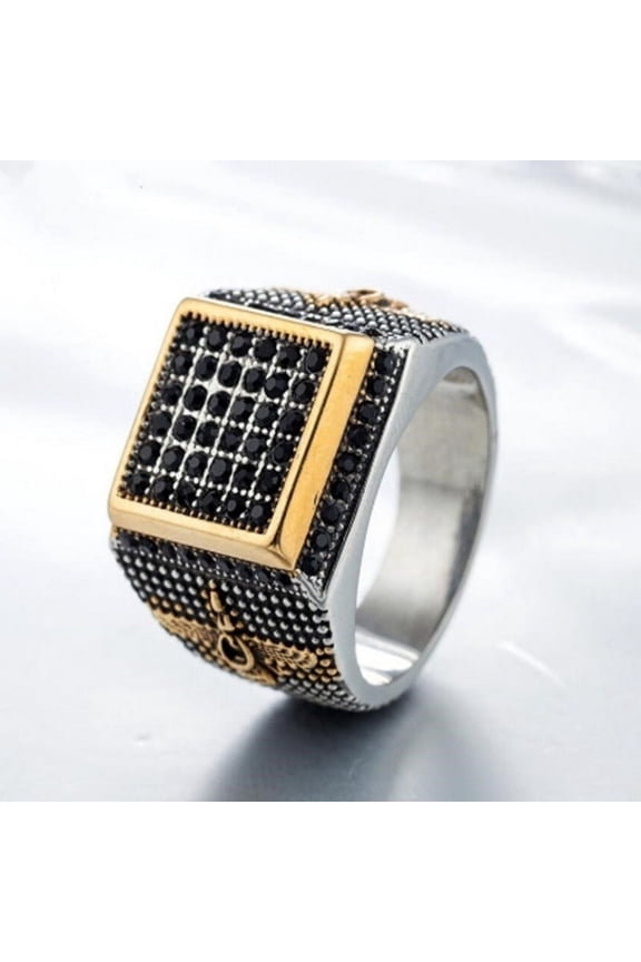 Mens Titanium Steel Ring Geometric Design Unisex Silver Tone Jewelry Gift Fashion Ring Size 7 to 14 Ideal Gift