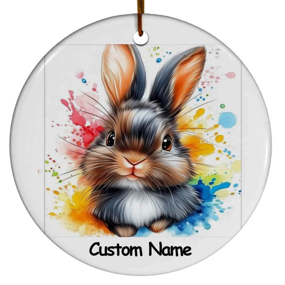 Personalized Rex Rabbitin Ornament, Custom Ornament for Animal Lover, Ideal Gift for Men, Women, Best Friend, Gift for Christmas, Birthday, Father's Day, Mother's day
