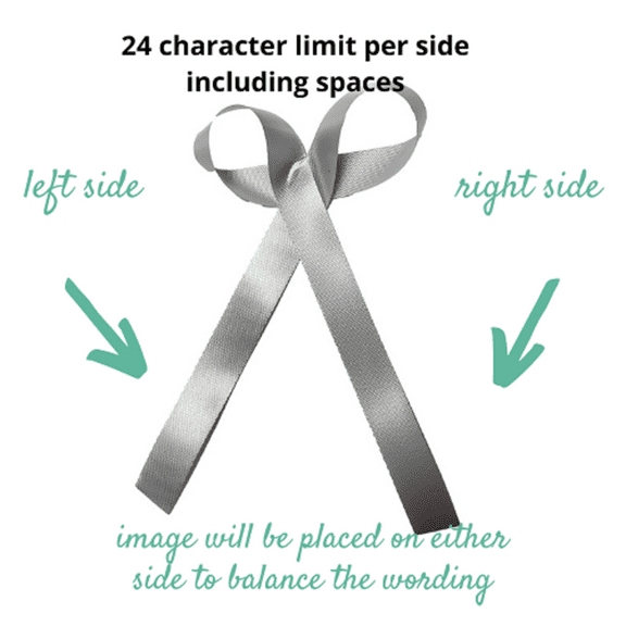 Personalized Ribbons Baby Bridal Shower Wedding Favors Custom Made Gray 25 Bows