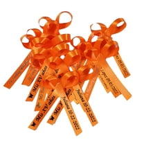Personalized Ribbons Baby Bridal Shower Wedding Favors Custom Made Orange Bows with Name