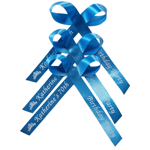 Personalized Ribbons Baby Bridal Shower Wedding Favors Custom Made Turquoise 25 Bows