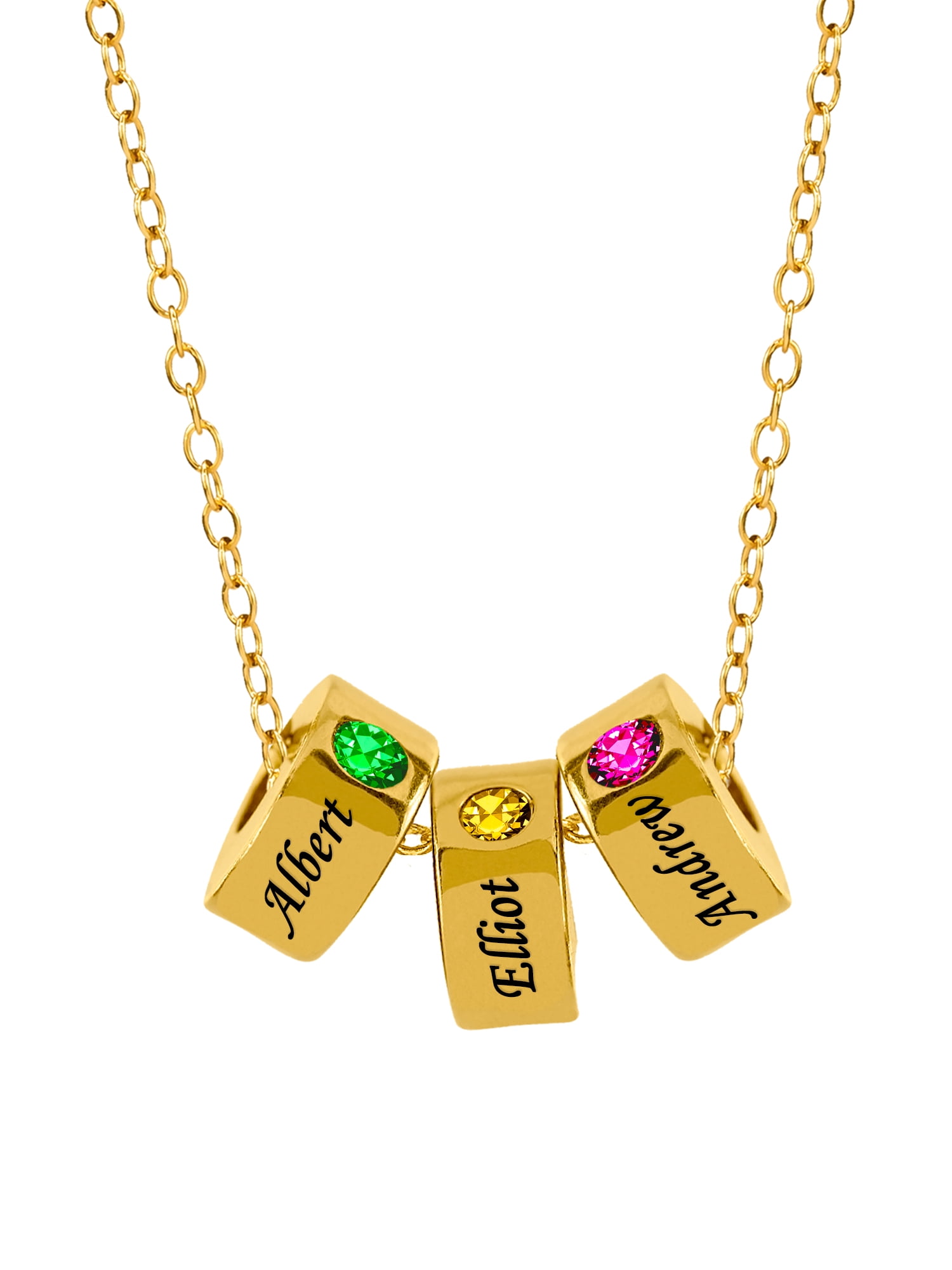 Personalized Ring Pendant with 1 thru 6 Birthstones