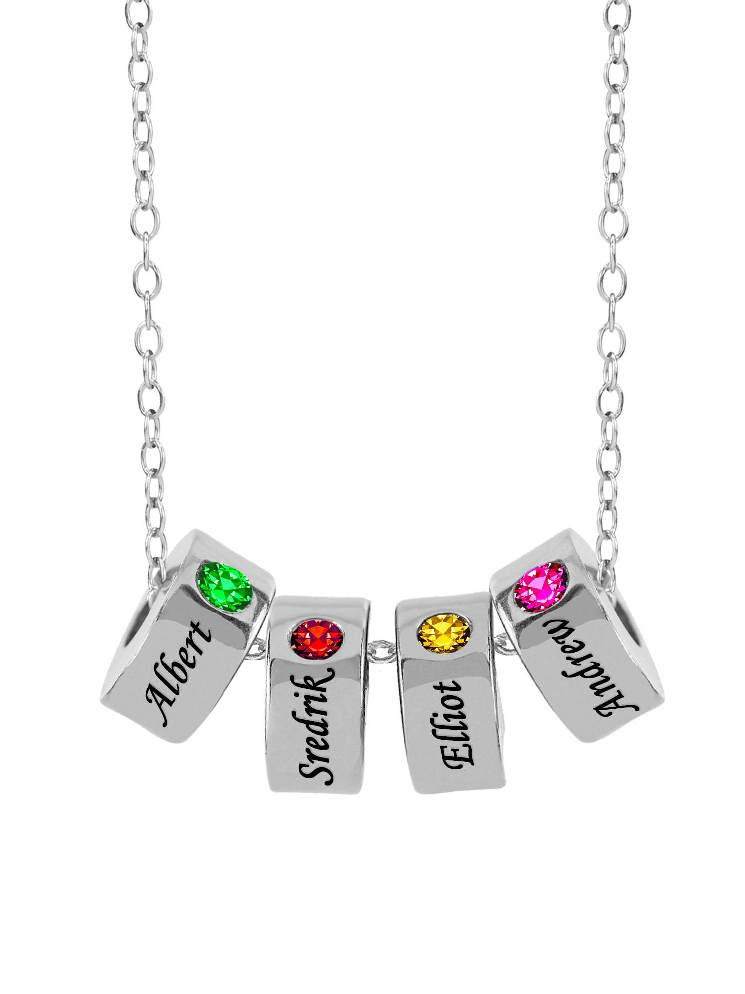 Personalized Ring Pendant with 1 thru 6 Birthstones