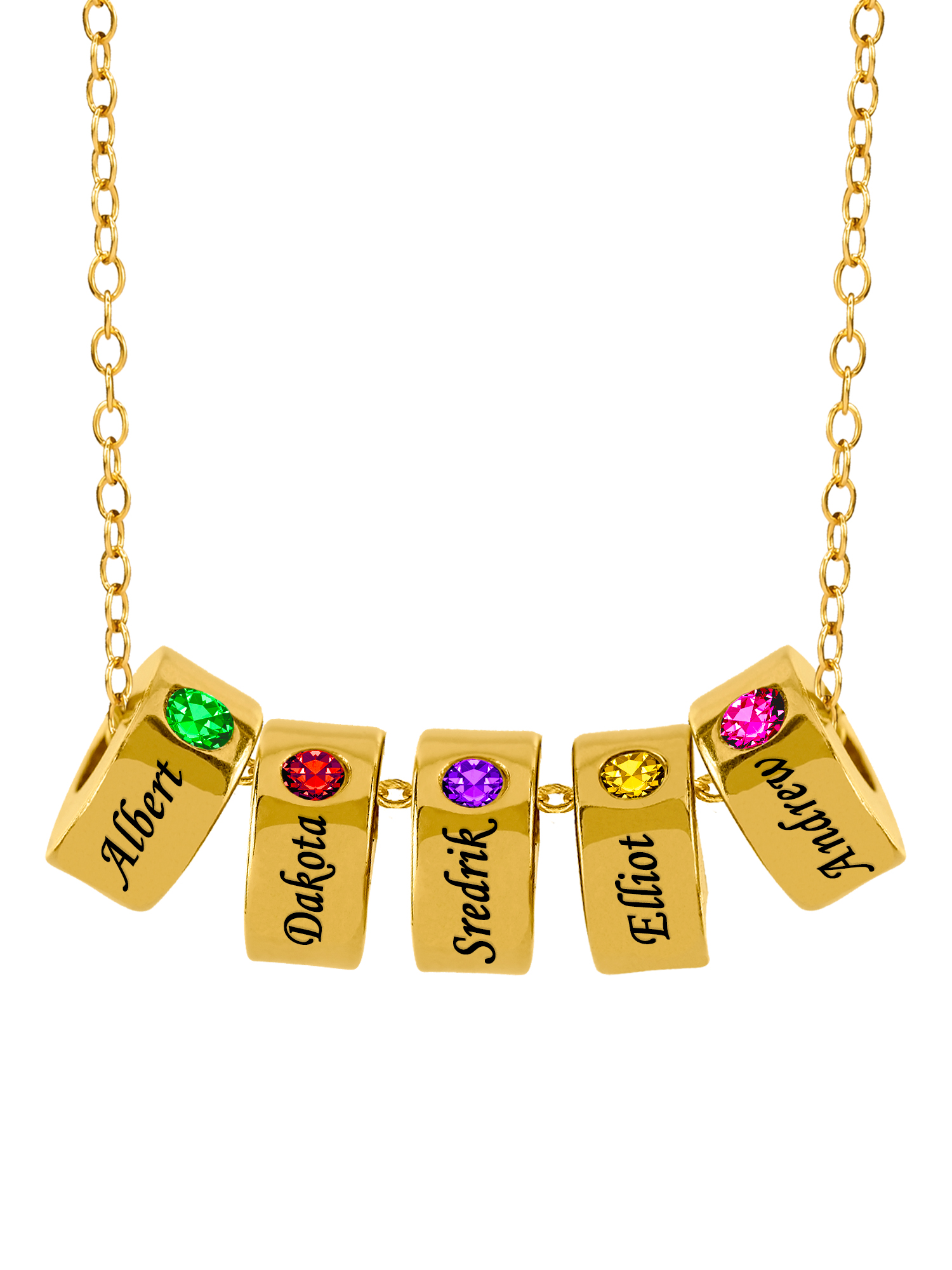 Personalized Ring Pendant with 1 thru 6 Birthstones