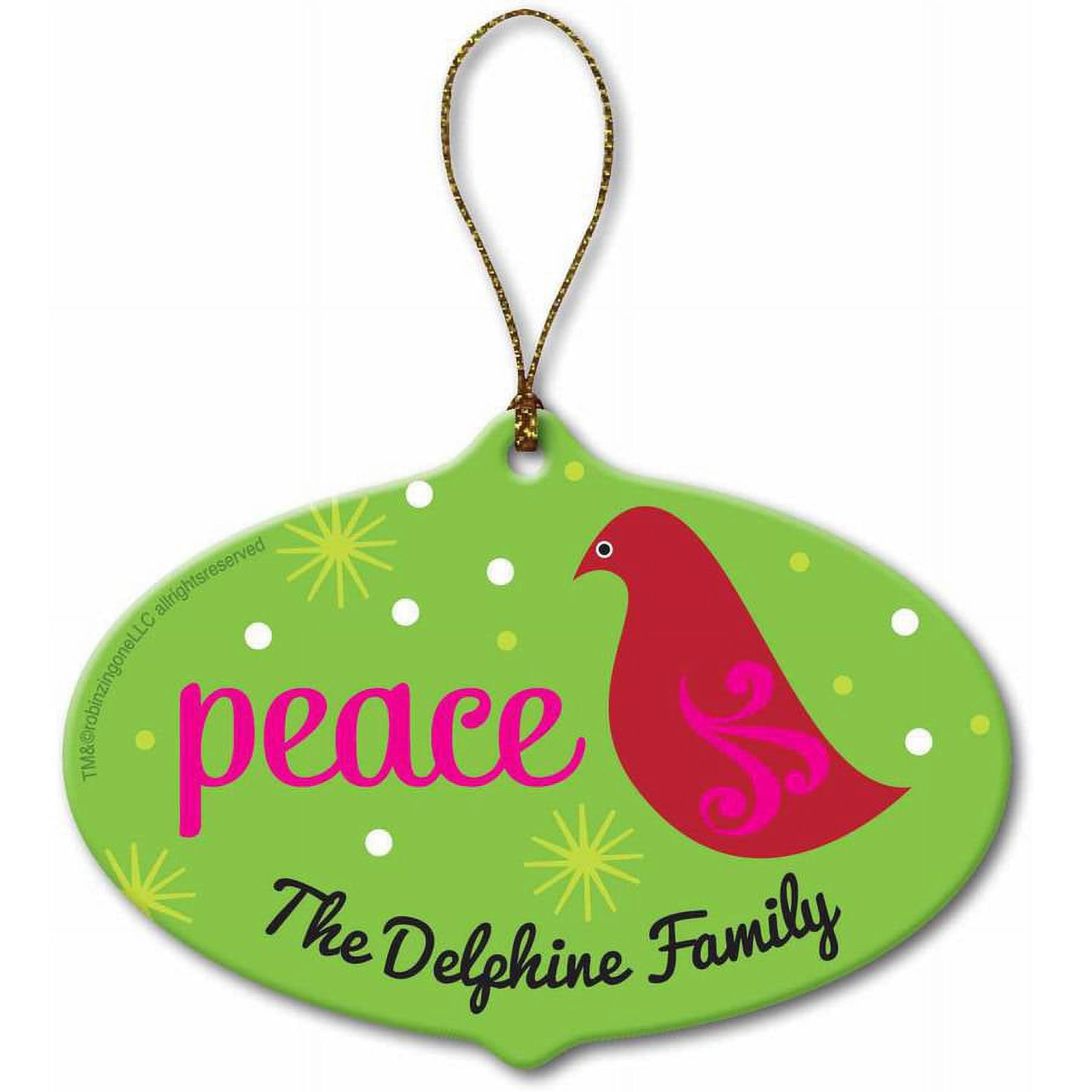 Personalized Robin Zingone Peace Ornamen