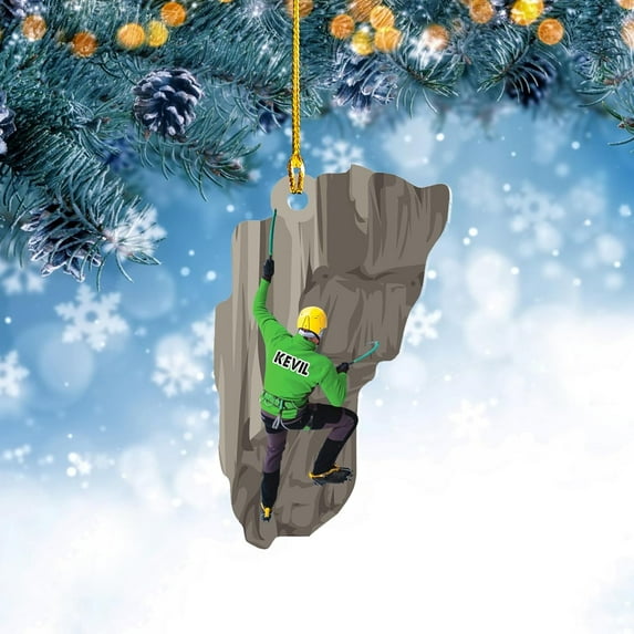 Personalized Rock Climber Christmas Ornament, Rock Climbing Christmas Ornaments, Rock Climbing Ornament Gifts for Rock Climber, Rock Climbing Gifts for Men Women, Gifts for Climbers (ON577) - 3465