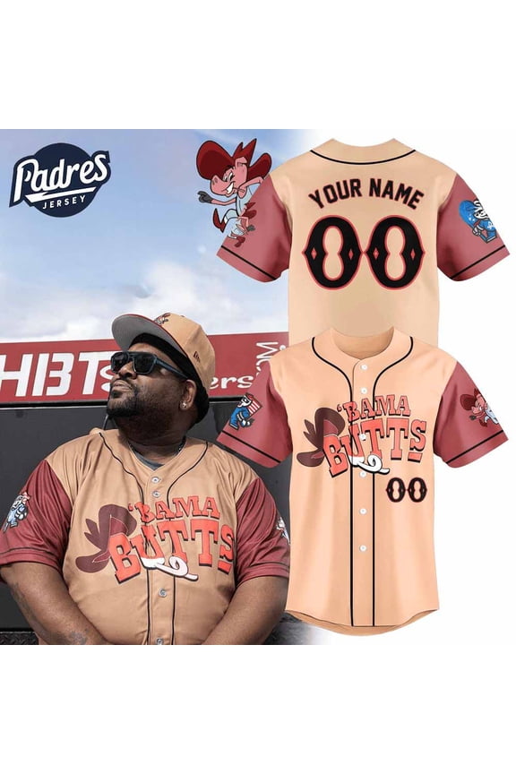 Personalized Rocket City Trash Pandas x Bama Butts Baseball Jersey