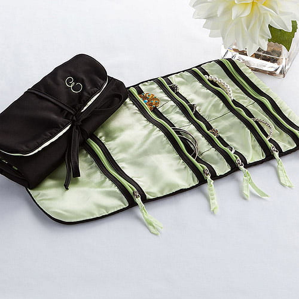 Personalized Roll-Up Jewelry Organizer, Green Initial - Walmart.com