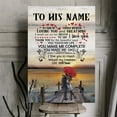 thumbnail image 1 of Personalized Romantic Canvas Wall Art – To His Name – Couple at Sunset with Red Umbrella – Custom Love Letter Gift for Him – Anniversary, Birthday, or Valentine’s Day, 1 of 4