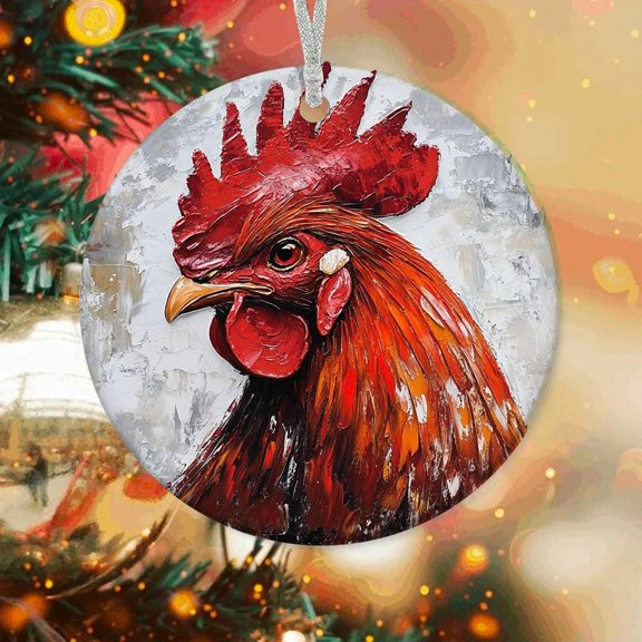 Personalized Rooster Tree Ornaments, Rooster Xmas Gifts Ideas, Rooster Christmas Dcor, Xmas Decorations 9DhpCv