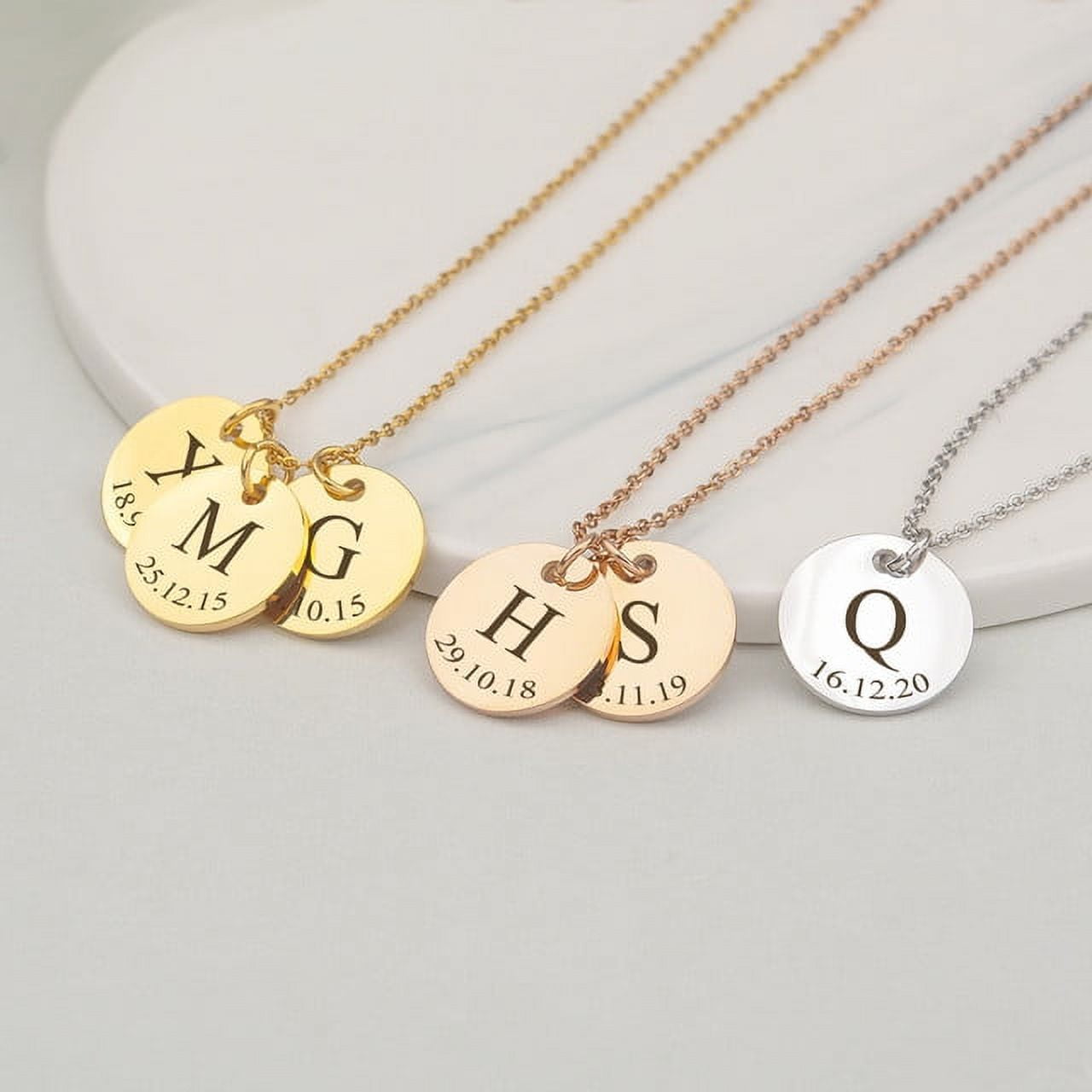 Personalized Anniversary Date Necklace Valentine's Gift for Wife, Forever  Necklace, Initials and Date Necklace, Valentine's Day Gift for Her - Etsy