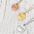 thumbnail image 1 of Personalized Rose Gold Long Distance Round Necklace - Friendship Relationship Jewelry - Christmas Gift for Her - Best Friend - Custom Round Necklace - Ships Next Day!, 1 of 6
