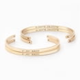 thumbnail image 1 of Personalized Rose Gold Stainless Steel Tarnish Resistant Cuff Bangle - Gift for Her Bracelet Set - Anniversary Gift for Couples - Stackable Bangles - Ships Next Day, 1 of 13