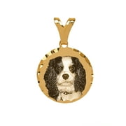 JAY AIMEE DESIGNS Personalized Round Black and White Charm With Diamond Cut Border