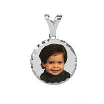Personalized Round Color Charm. With Diamond Cut Border