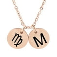thumbnail image 1 of Personalized Round Constellation Initial Necklace - Engraved Zodiac Symbol Jewelry - Christmas Gift for Her - Stainless Steel - 18" Chain - Rose Gold Virgo, 1 of 8