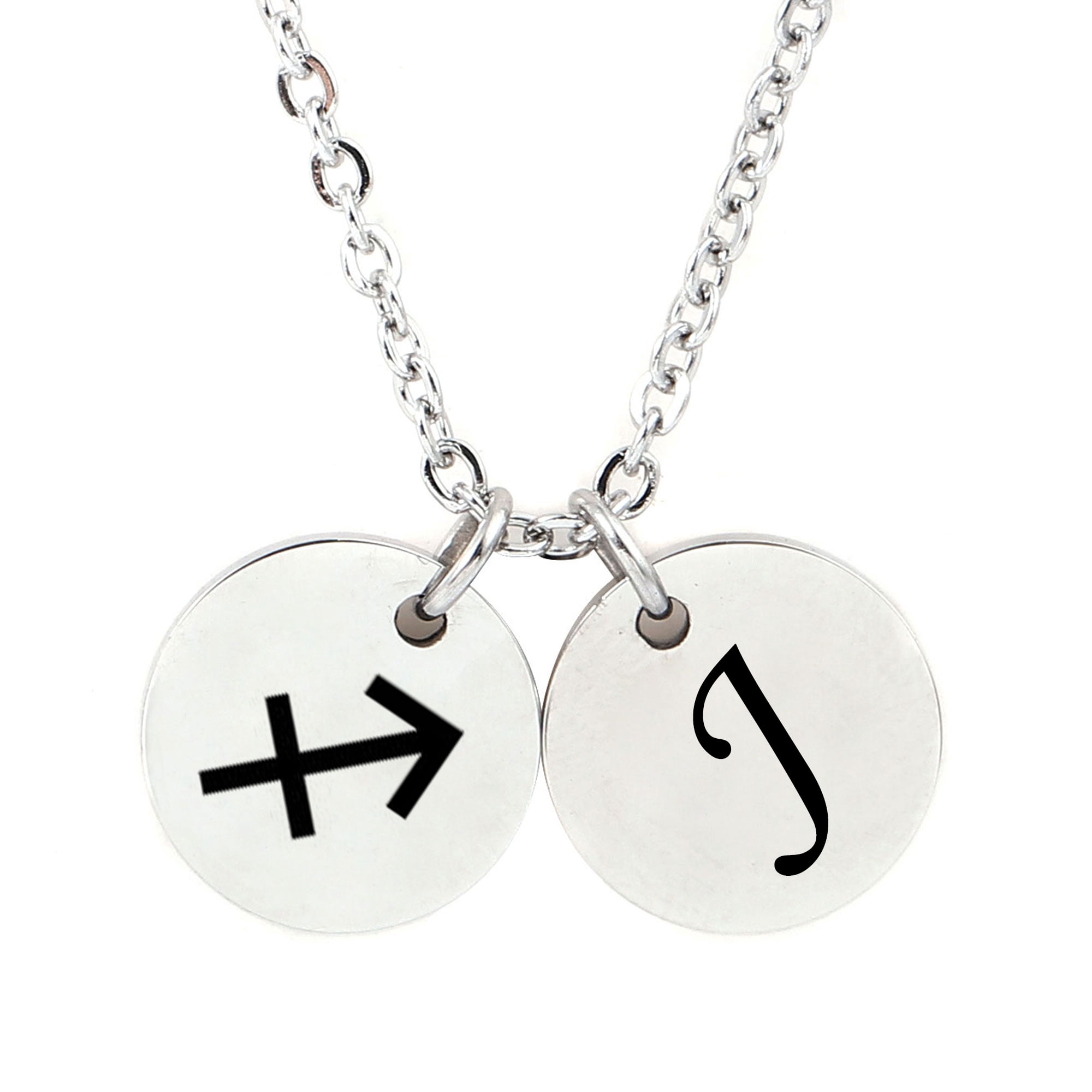 Anavia Stainless Steel Round Constellation Necklace Zodiac Symbol Pendant / Initial Pendant 18 inch