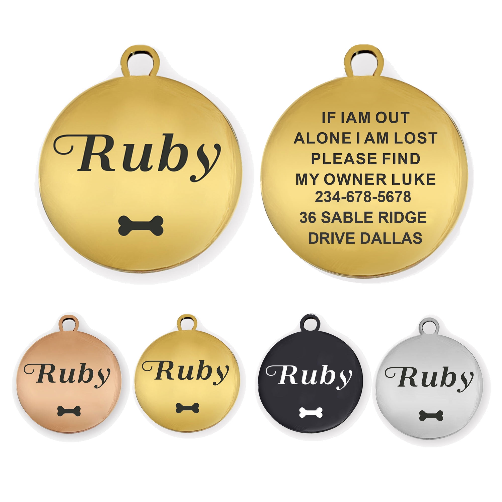 Personalized puppy name tags 2025