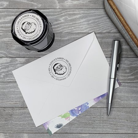 Personalized Round Self-Inking Stamp - Santa