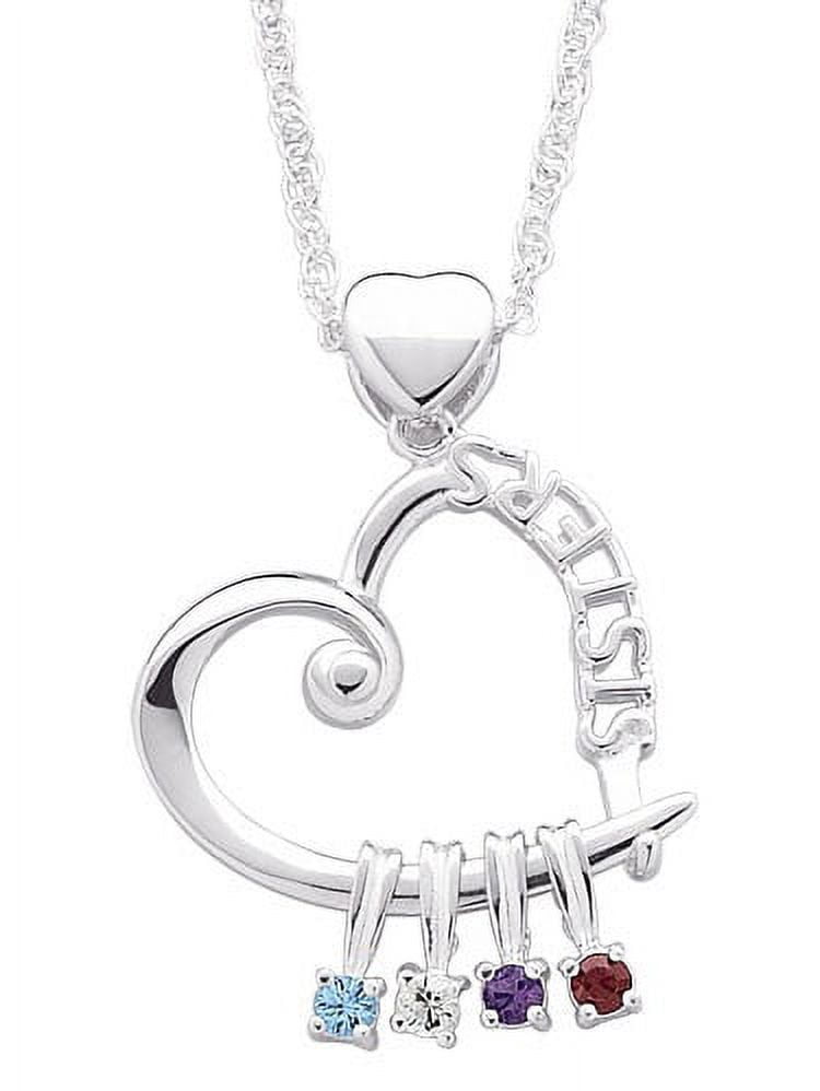 Personalized "SISTERS" Birthstone Pendant, 20 " chain