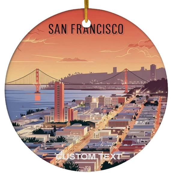 Personalized San Francisco Christmas Ornament 2025, Landscape Ornament Xmas, Gift for Traveler, Travel Souvenir Keepsake Gift for Family Friends, Christmas Tree Decoration Ornament V7yiZB
