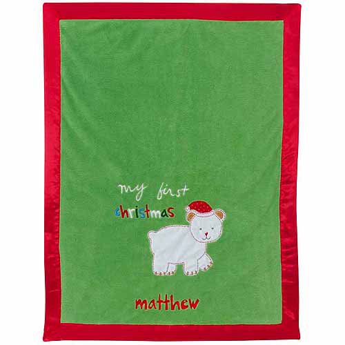 Personalized Sandra Magsamen My First Christmas Blanket