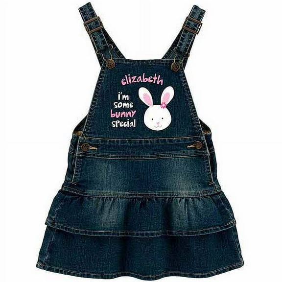 Personalized Sandra Magsamen Some Bunny Special Denim Overalls