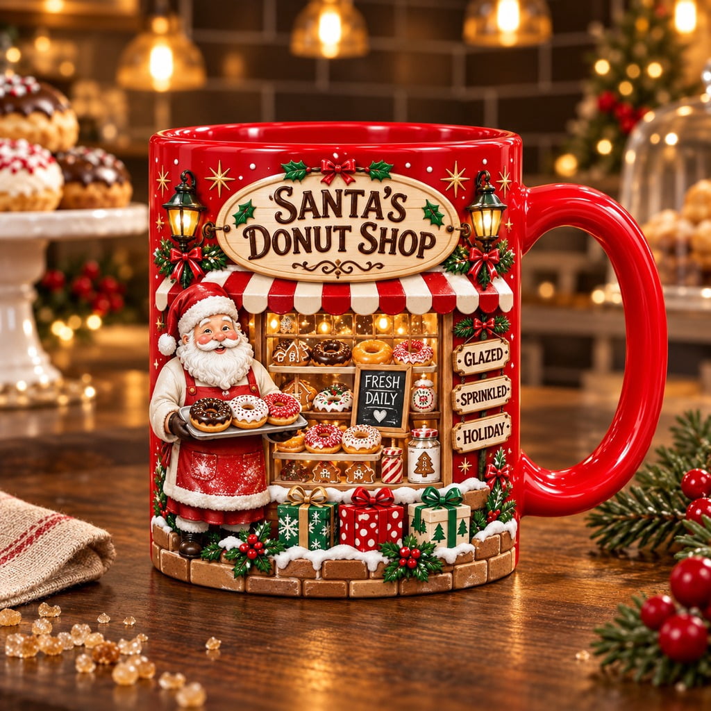 Santa Items Personalized Santa Donut Shop Ceramic Coffee Mug Christmas Gift ...