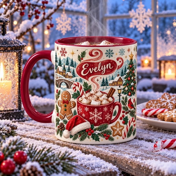 Personalized Santa Hat Cocoa Scene Mug - Walmart.com