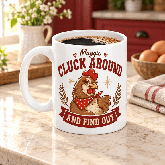 Personalized Sassy Chicken Funny Farm Ceramic Coffee Mug Gift
