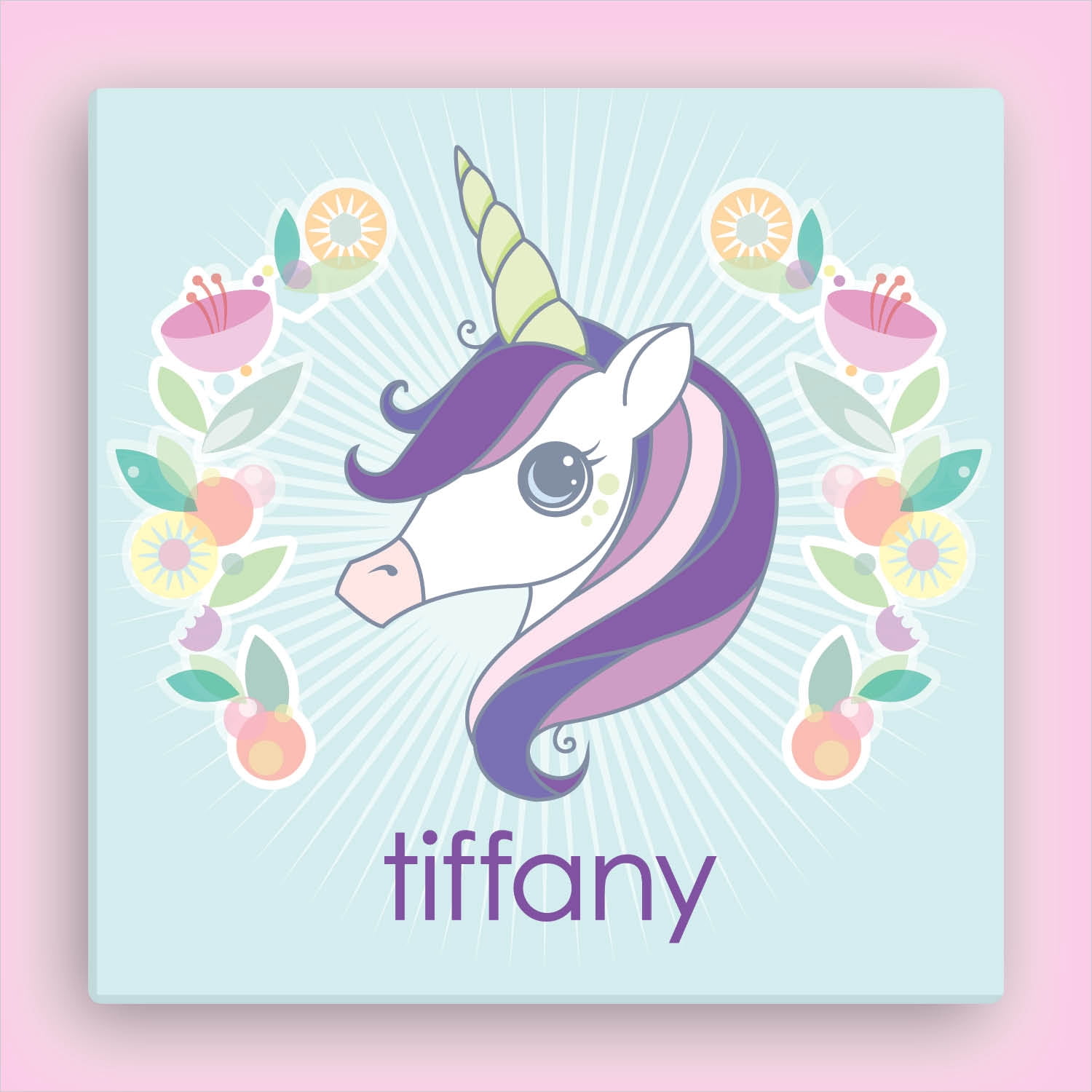 Personalized Sassy Unicorn 12x12 Canvas