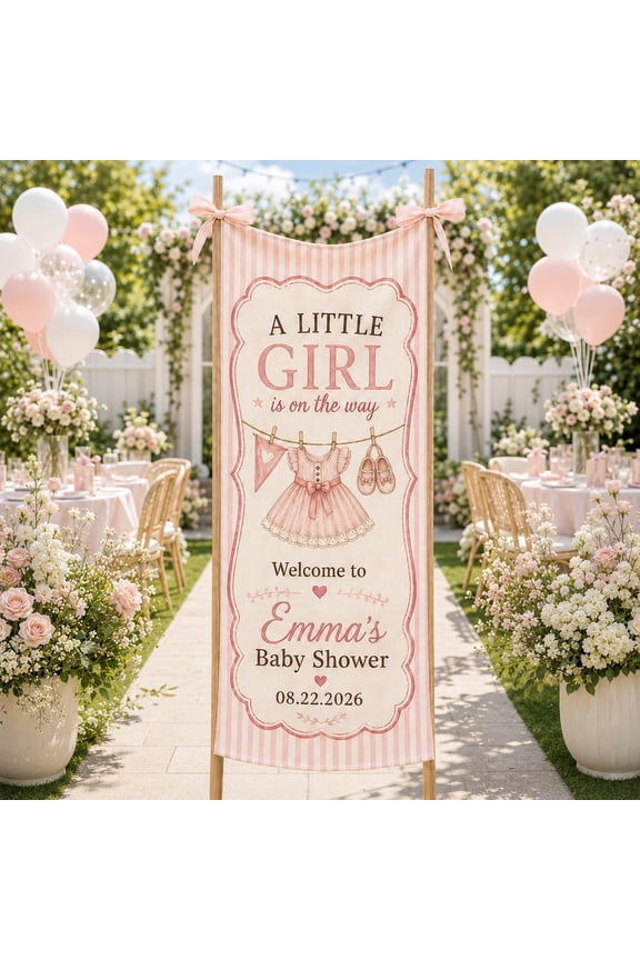 Personalized Satin Wedding Welcome Banner, Custom Couple Names Sign with Blue Floral Ceremony Backdrop Decor