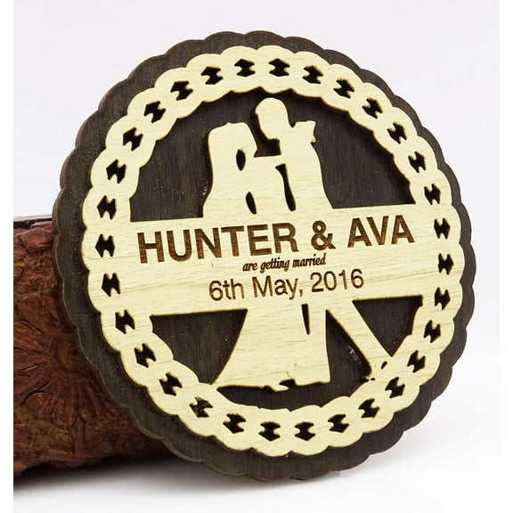 Personalized Save The Date Wooden Engraved Magnets 20 Rustic Wedding Announcements With Envelopes