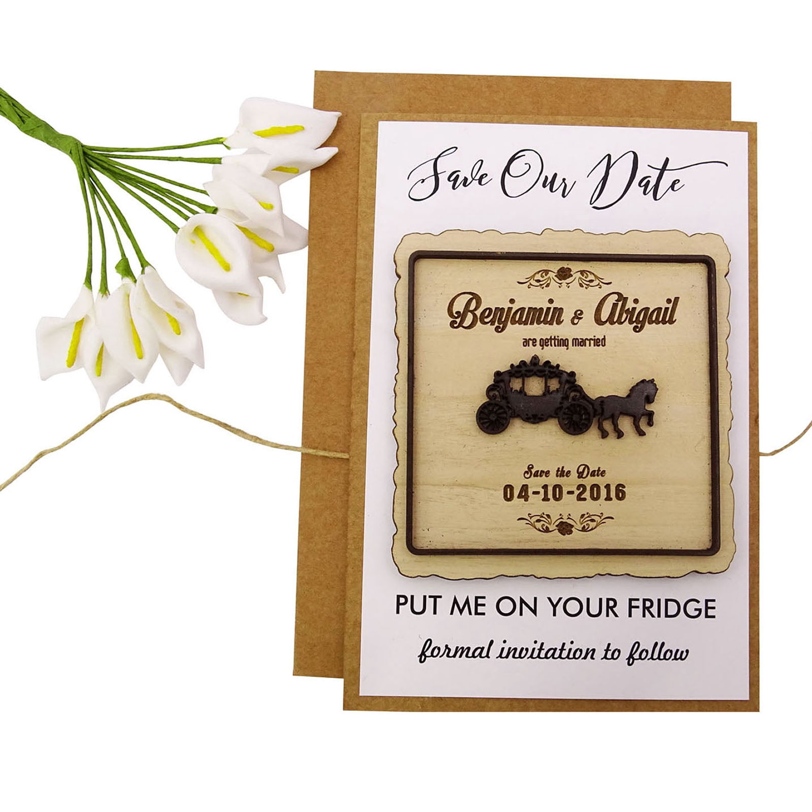 Personalized Save The Date Wooden Engraved Magnets 20 Rustic Wedding ...