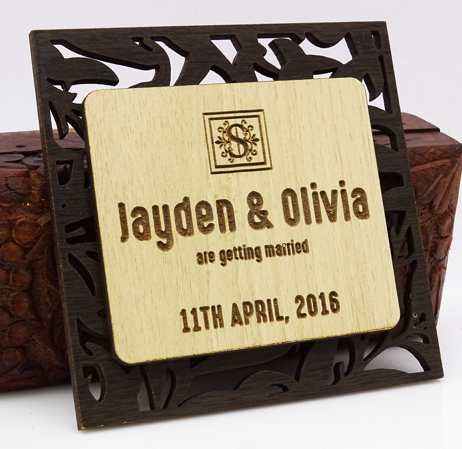 Personalized Save The Date Wooden Engraved Magnets 20 Rustic Wedding ...