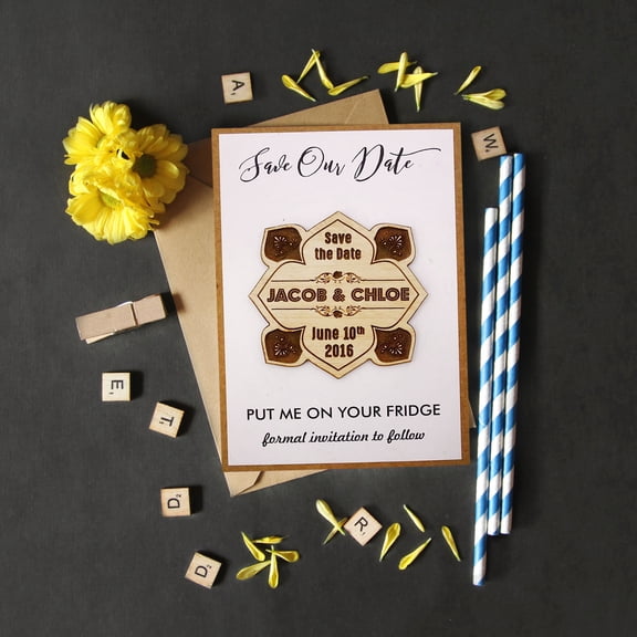 Personalized Save The Date Wooden Engraved Magnets 20 Rustic Wedding Announcements With Envelopes