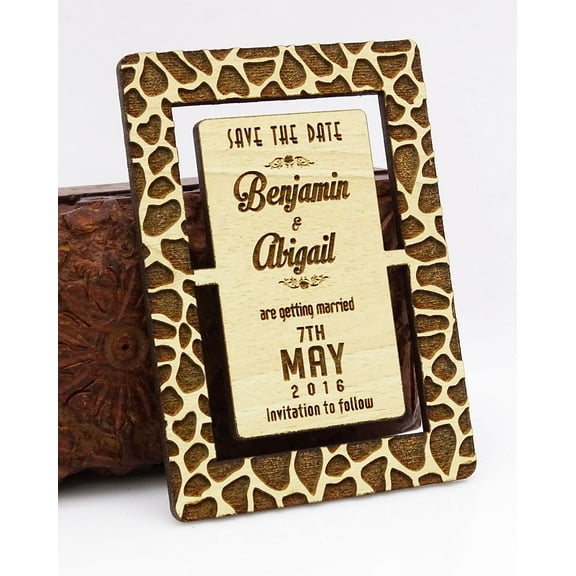 Personalized Save The Date Wooden Engraved Magnets 20 Rustic Wedding Announcements With Envelopes