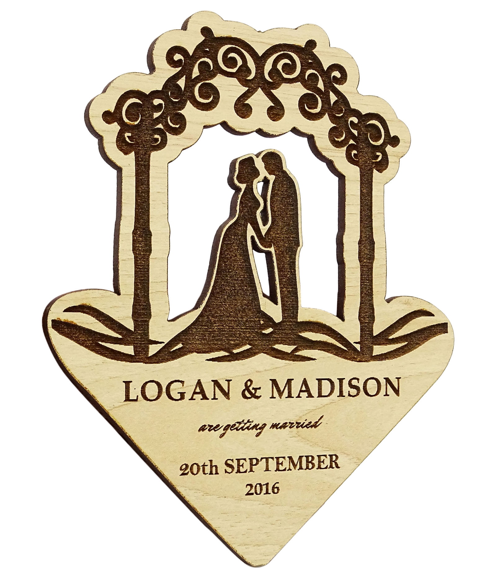 Personalized Save The Date Wooden Engraved Magnets 20 Rustic Wedding ...