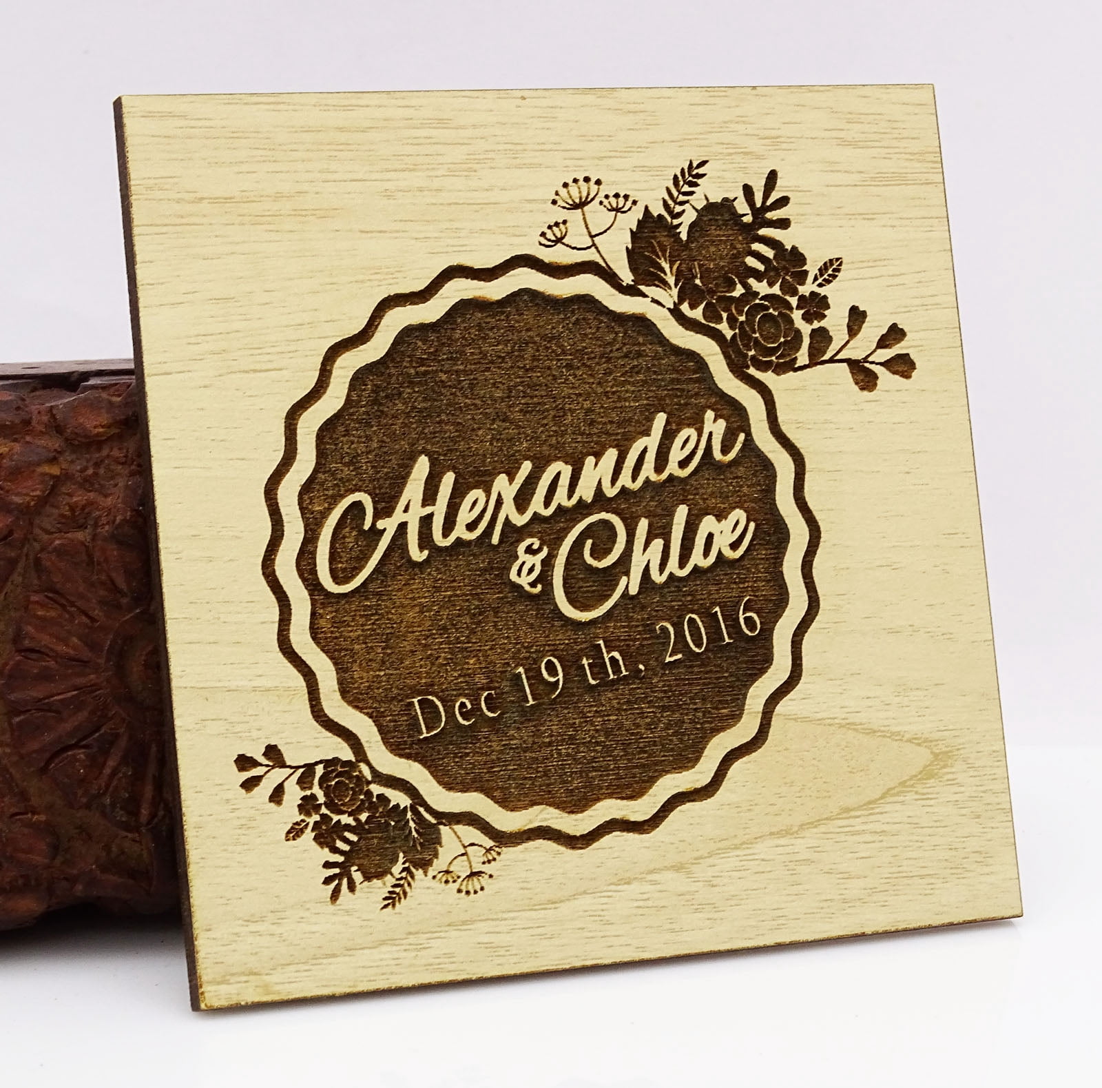 Personalized Save The Date Wooden Engraved Magnets 20 Rustic Wedding ...