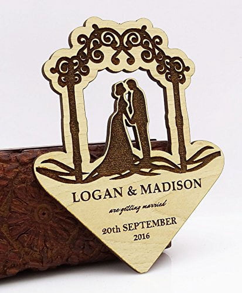 Personalized Save The Date Wooden Engraved Magnets 50 Rustic Wedding ...