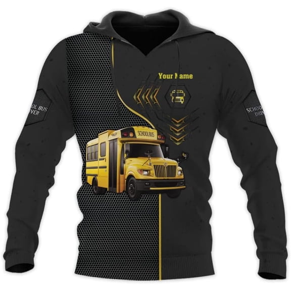 Personalized School Bus Driver Hoodie Yellow Bus Driver Hoodies School Bus Driver Sweaters Shirts Men & Women (Hoodie, L)