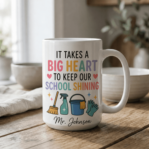 Personalized School Custodian Mug, Custom Name Back to School Gift for Custodian