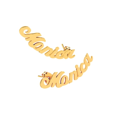 Personalized Script Curved Name Earrings