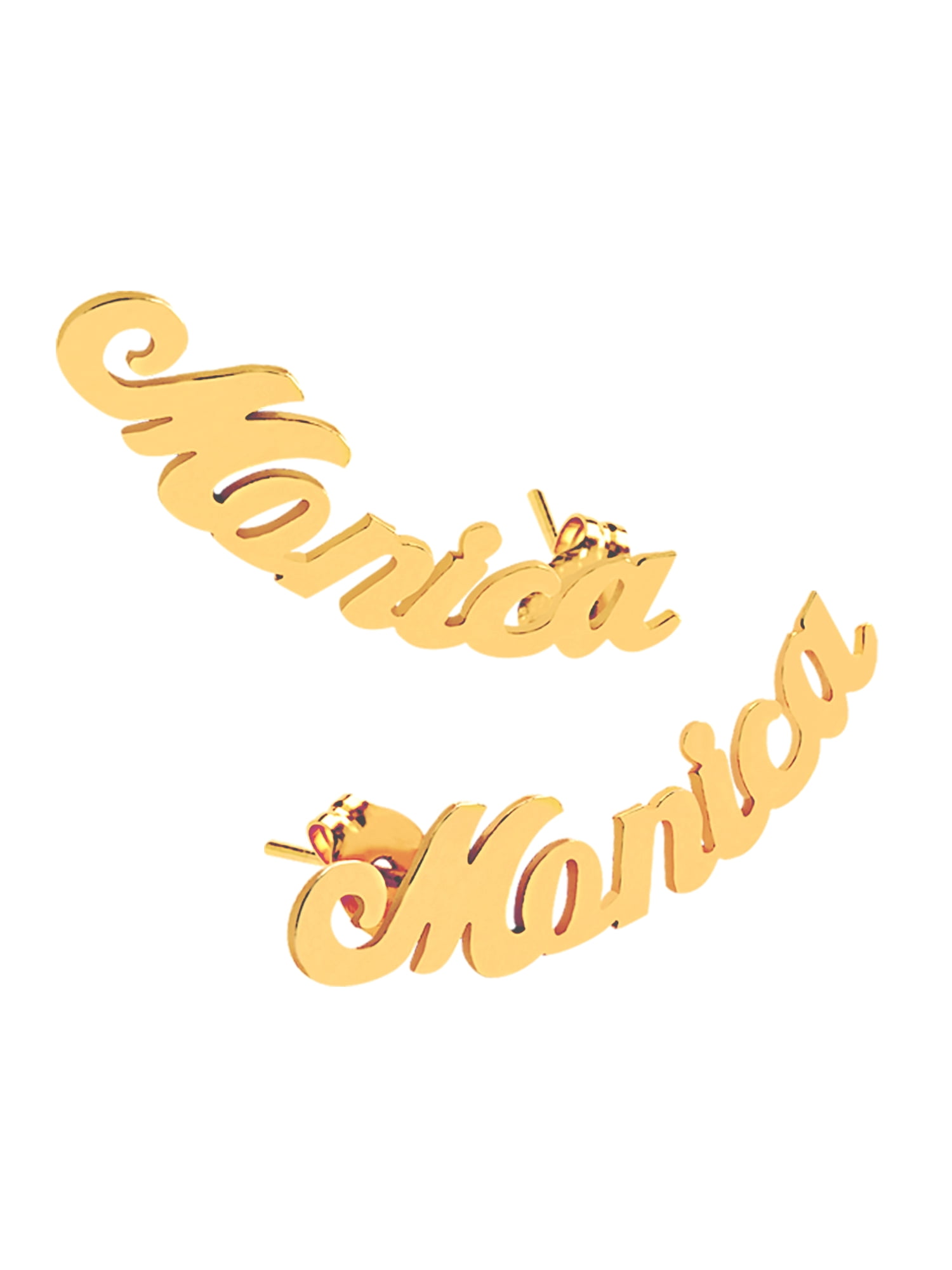 Personalized Script Curved Name Earrings
