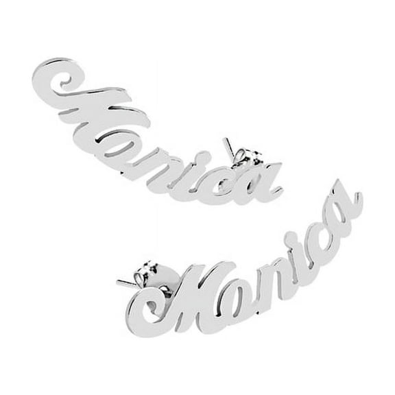 Personalized Script Curved Name Earrings