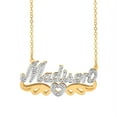 thumbnail image 1 of Personalized Script Double Plated Name Necklace with Beading and Rhodium with Tail and Heart in Sterling Silver, 14K Gold Plated Sterling Silver, 10K Gold or 14K Gold, 1 of 1